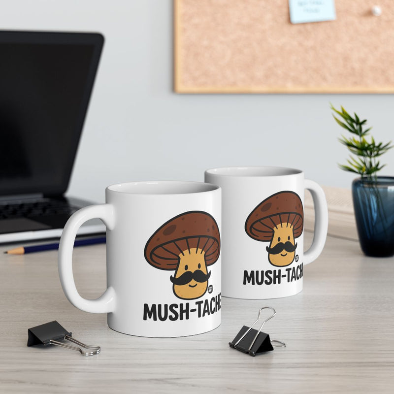 Load image into Gallery viewer, Mush-Tache Funny Mushroom Mustache Mug for Coffee Lovers
