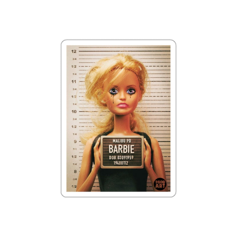Load image into Gallery viewer, Malibu Barbie Mugshot sticker
