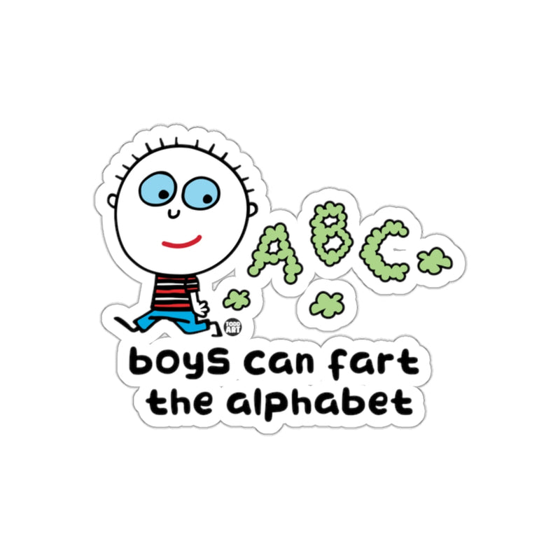 Load image into Gallery viewer, Boys Can Fart the Alphabet Cartoon Sticker

