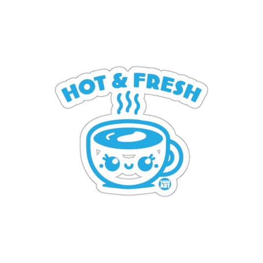 Hot & Fresh Cute Smiling Cup Art Sticker