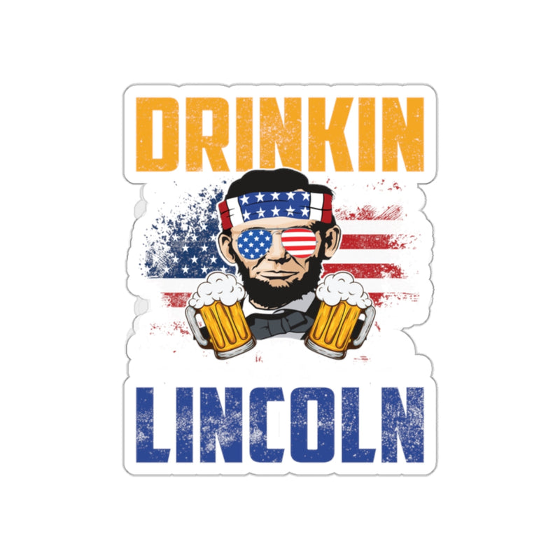 Load image into Gallery viewer, Drinkin Lincoln Patriotic Sticker Product
