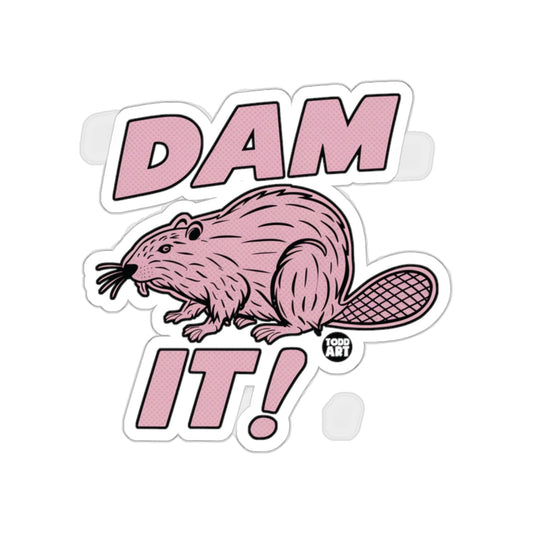 Dam It Beaver Graphic with Text Sticker Product