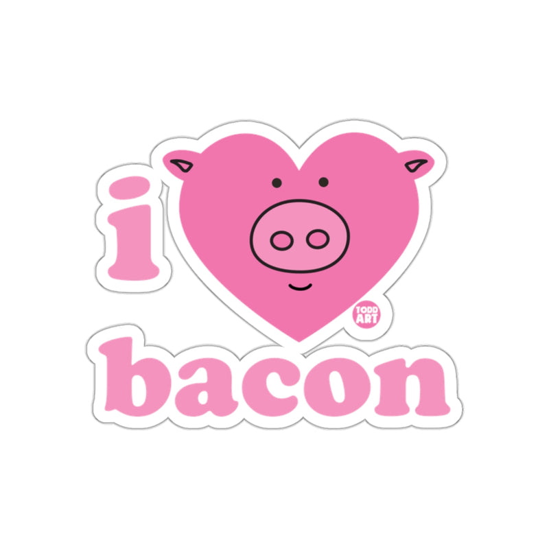Load image into Gallery viewer, I Love Bacon Cute Pig Heart Sticker Product
