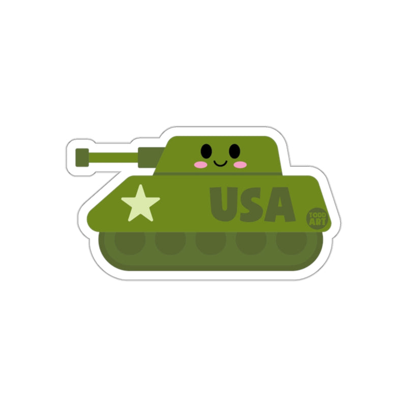Load image into Gallery viewer, Cute Smiling Green USA Tank Sticker Product
