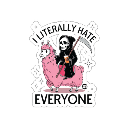 I Literally Hate Everyone Llama Grim Reaper Funny sticker