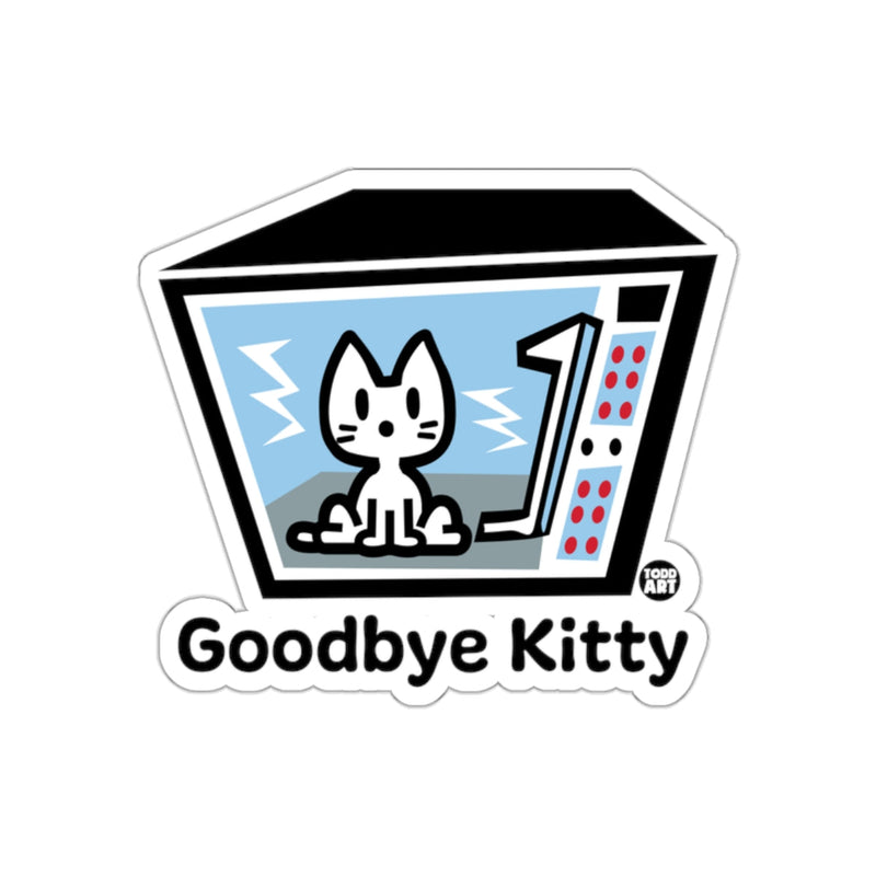 Load image into Gallery viewer, Goodbye Kitty Retro Television Sticker Graphic Design
