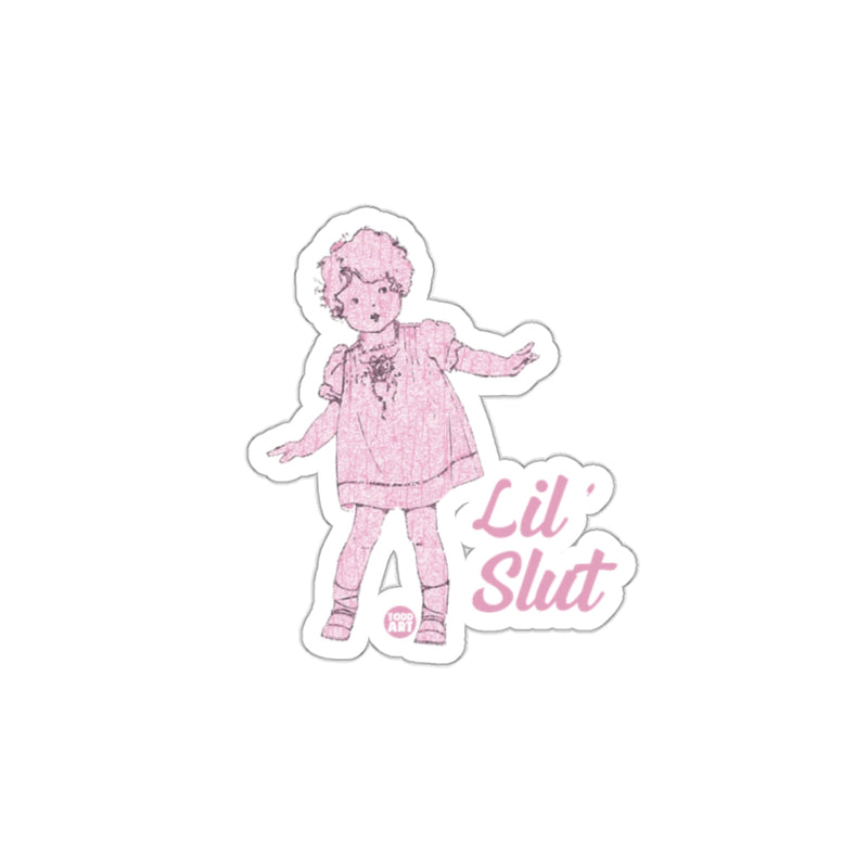 Load image into Gallery viewer, Pink Retro Kid With Lil' Slut Text Sticker
