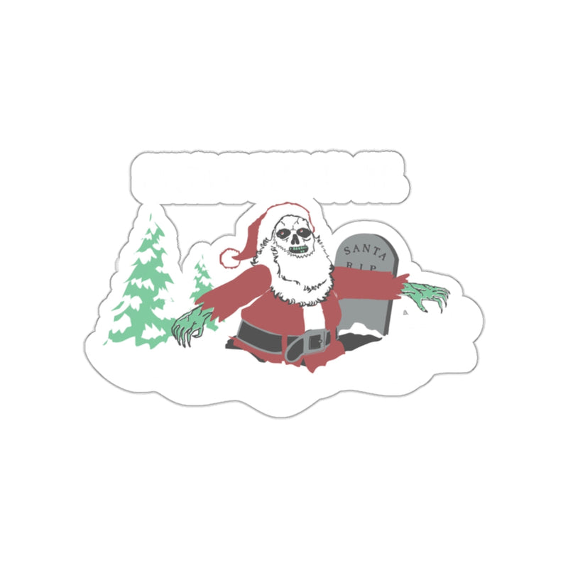 Load image into Gallery viewer, Spooky Santa Rises from the Grave Sticker Design
