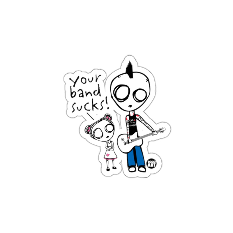 Load image into Gallery viewer, Punk Rock Cartoon With Guitar Sticker Art
