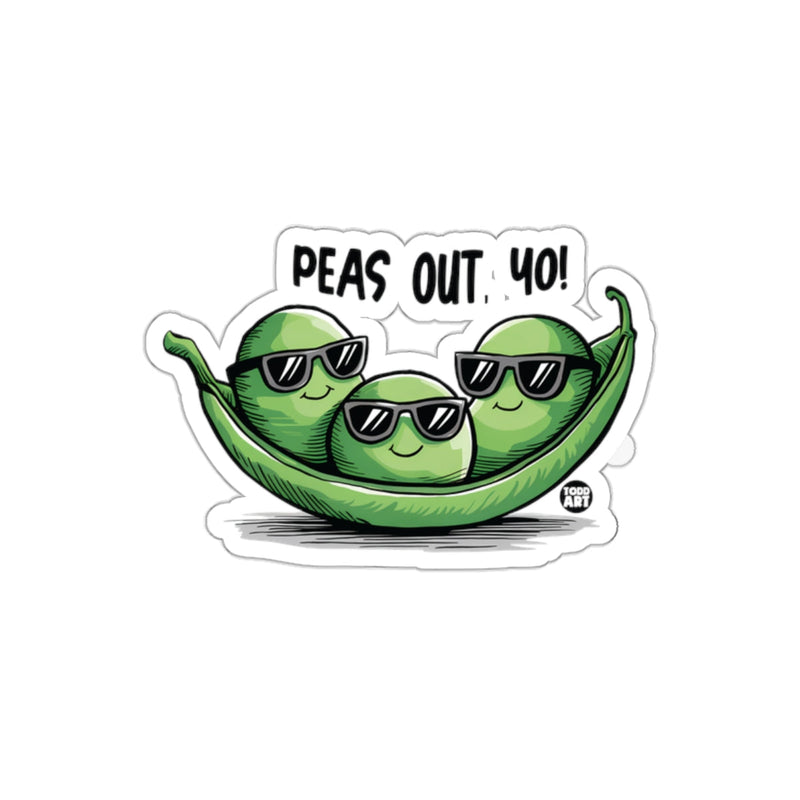 Load image into Gallery viewer, Peas Out Yo Funny Cute Peas in a Pod Sticker

