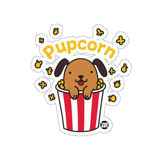 Pupcorn Dog with Popcorn in Bucket Sticker