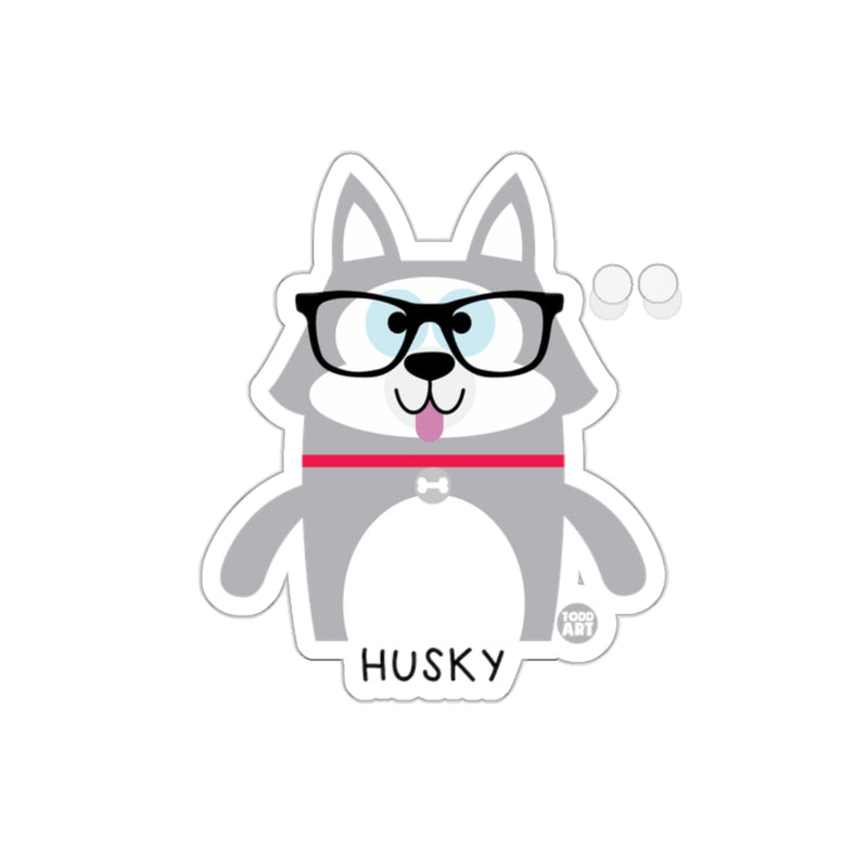 Load image into Gallery viewer, Cute Husky Wearing Glasses Cartoon Sticker Design
