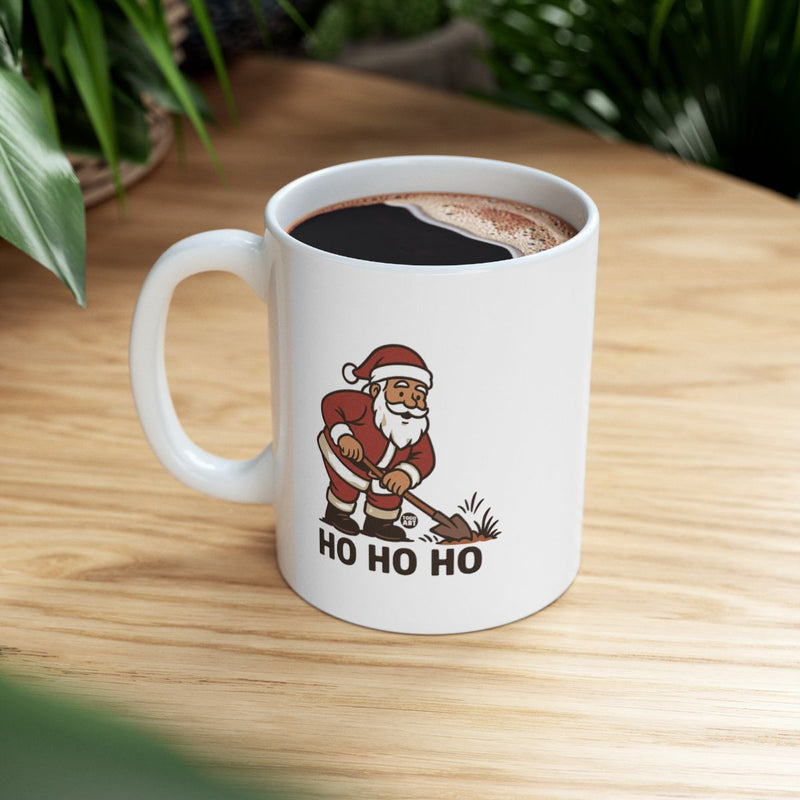 Load image into Gallery viewer, Santa Digging Design Ho Ho Ho Coffee Mug
