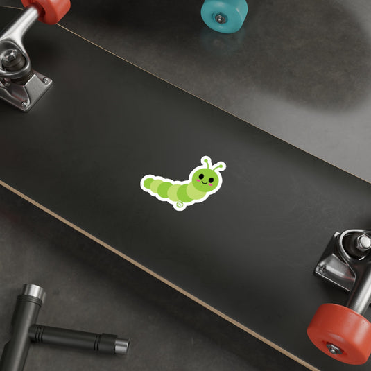 Cute Green Caterpillar Design for Skateboard Deck