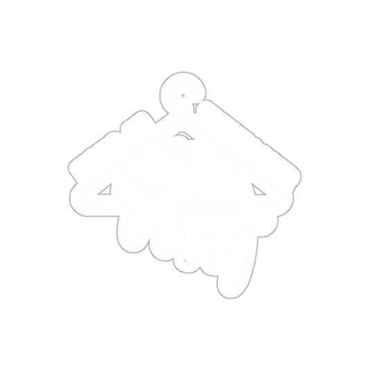 Cute Cat Relaxing on Clothes Hanger Sticker
