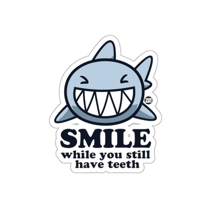 Load image into Gallery viewer, Smile While You Still Have Teeth Cute Shark sticker
