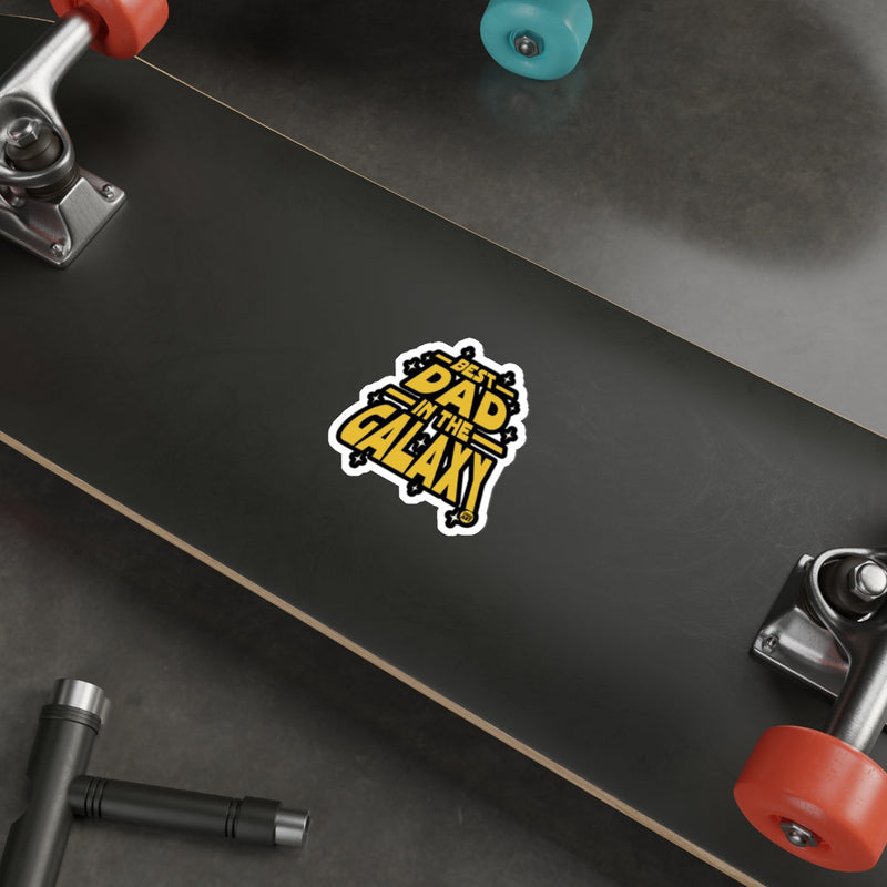 Load image into Gallery viewer, Best Dad in the Galaxy Skateboard Sticker
