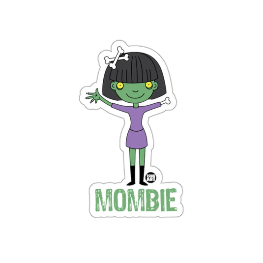 Mombie Cute Green Zombie Character Sticker Design