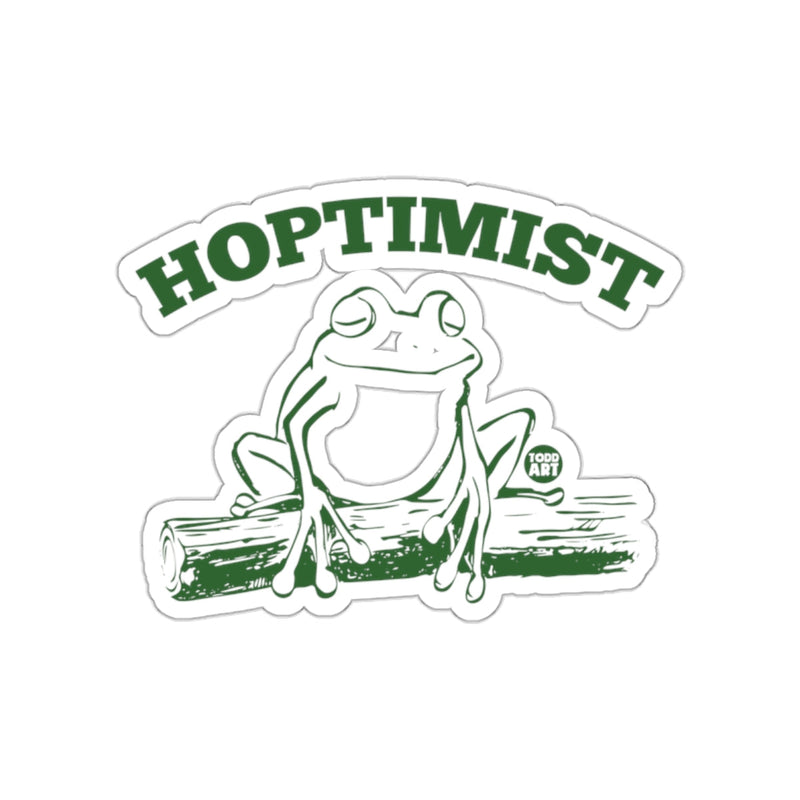 Load image into Gallery viewer, HOPTIMIST Frog Artwork Sticker Funny Frog Sticker Design
