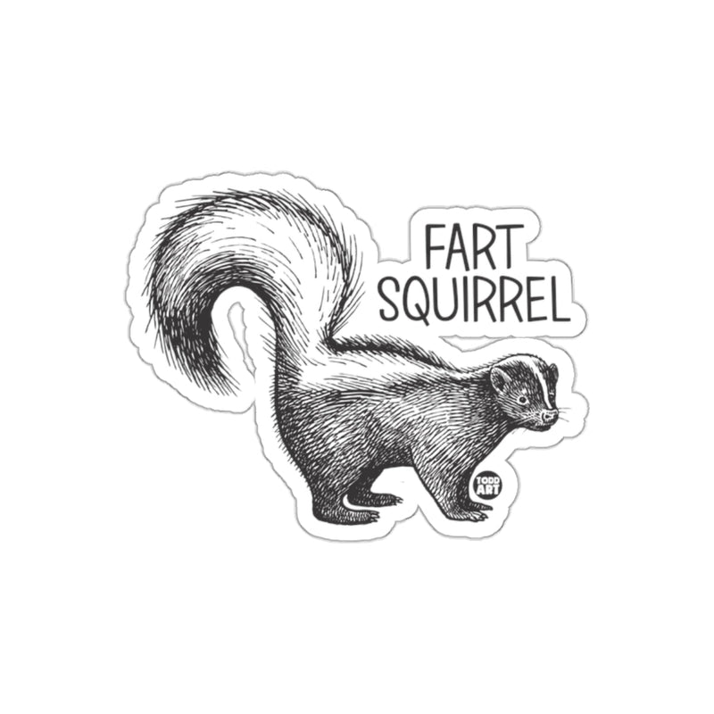 Load image into Gallery viewer, Fart Squirrel Skunk Parody Sticker Product
