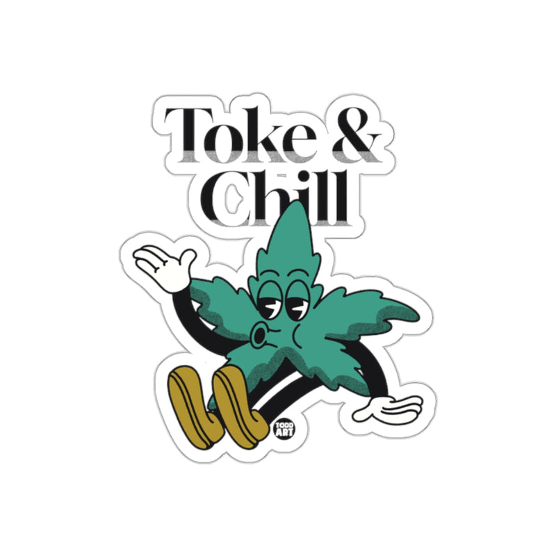 Load image into Gallery viewer, Toke &amp; Chill Relaxed Leaf Design Sticker
