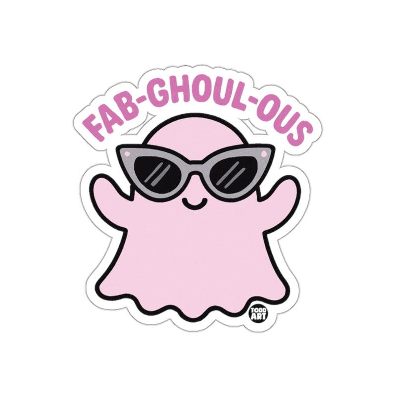 Load image into Gallery viewer, Fab-Ghoul-Ous Ghost with Sunglasses Fun Sticker
