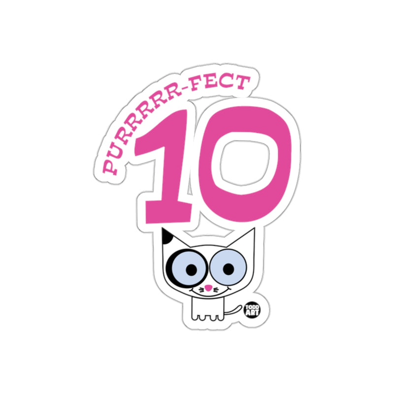 Load image into Gallery viewer, PURRRRR-FECT 10 Cute Kitty Fun Sticker
