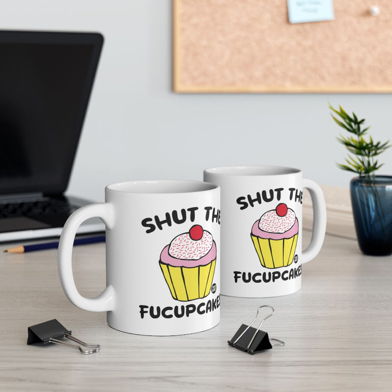 Load image into Gallery viewer, Shut the Fucupcakes Funny Coffee Mug Duo
