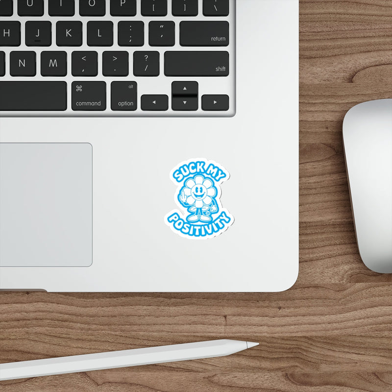 Load image into Gallery viewer, SUCK MY POSITIVITY Flower Character Funny Sticker 
