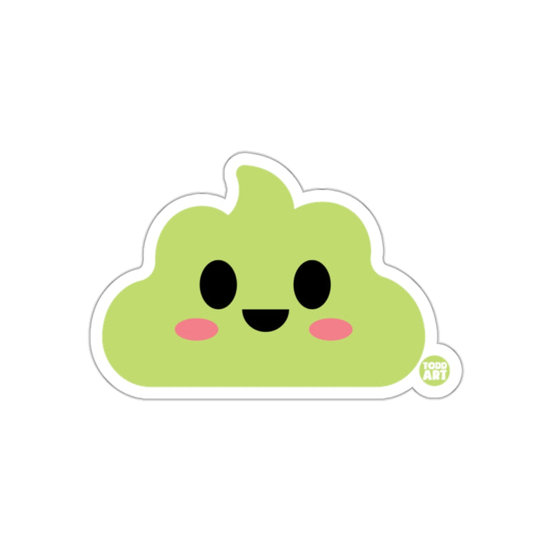 Load image into Gallery viewer, Cute Green Kawaii Smiling Poop Sticker for Kids
