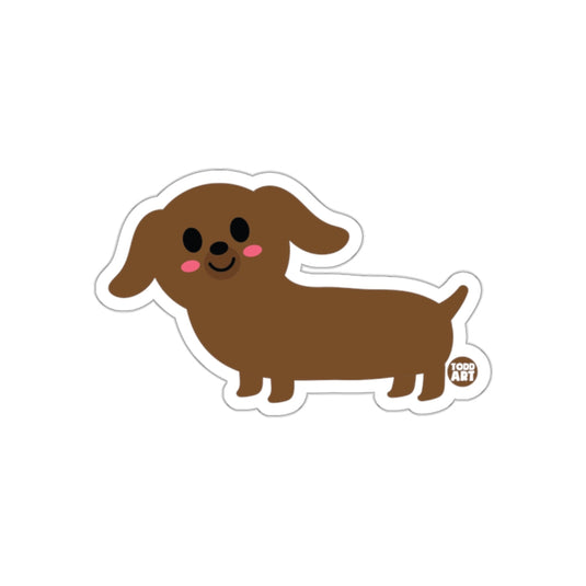 Cute Smiling Brown Dog with Blushing Cheeks Sticker