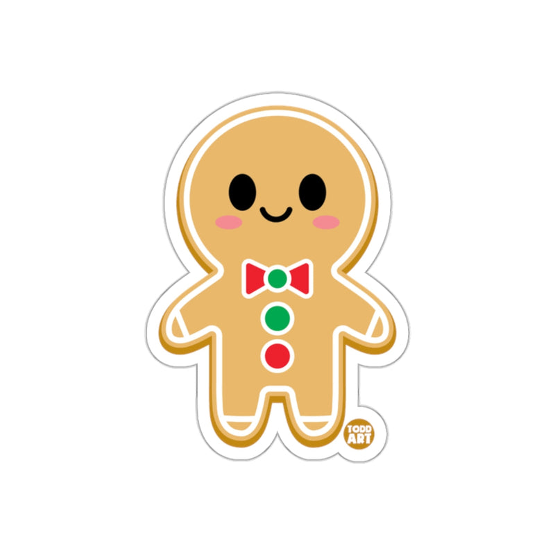 Load image into Gallery viewer, Cute Gingerbread Man with Bowtie Sticker Product
