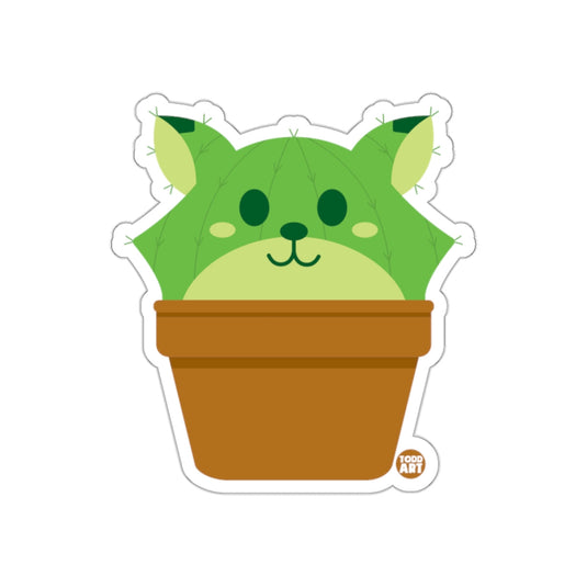 Cute Cactus Animal in Pot Sticker Design Art Sticker