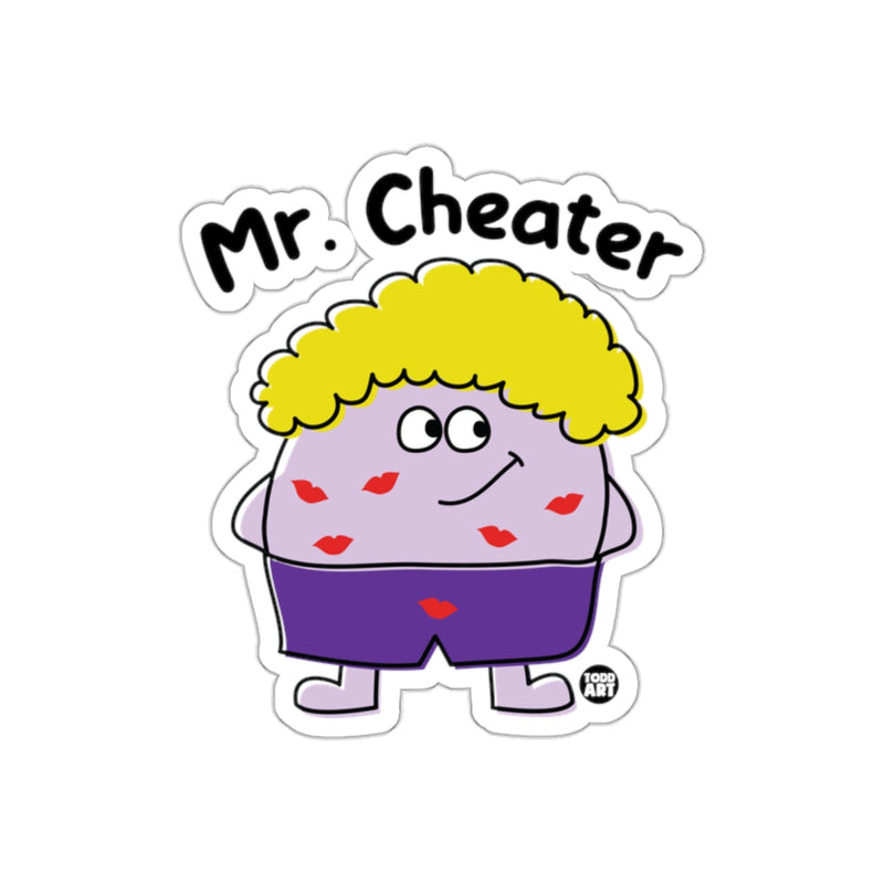 Load image into Gallery viewer, Mr. Cheater Cartoon Character Sticker
