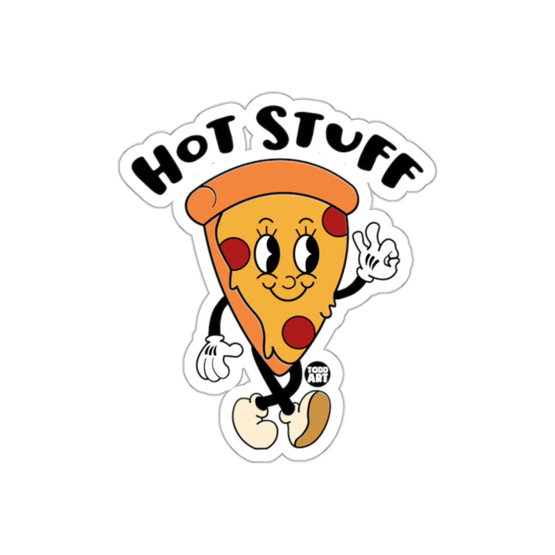Load image into Gallery viewer, Retro Pizza Cartoon Character with Hot Stuff Text sticker
