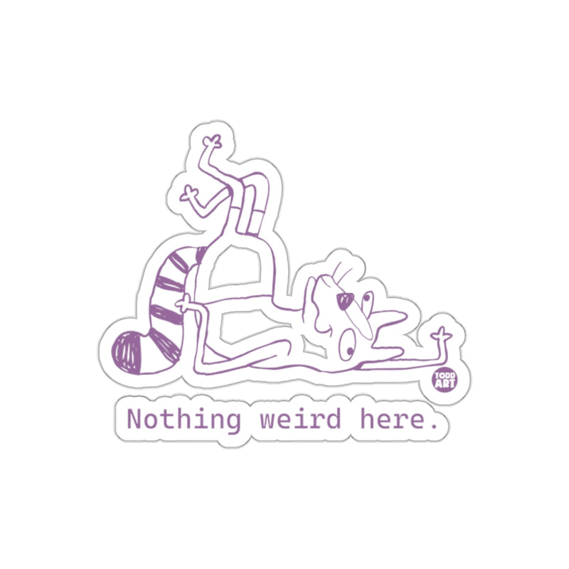 Load image into Gallery viewer, Nothing Weird Here Purple Cat Sticker
