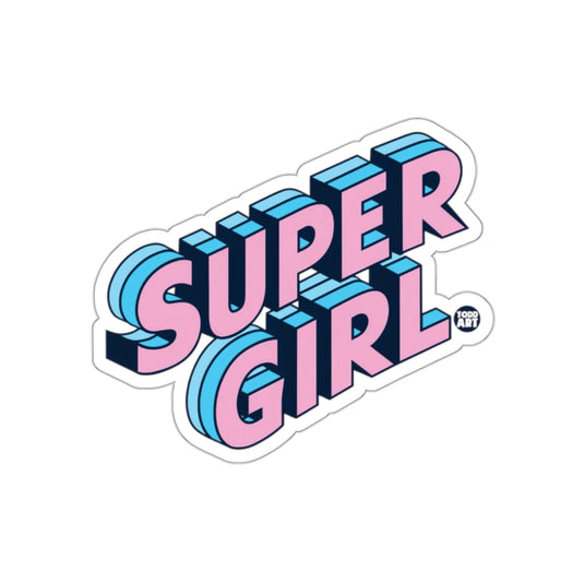 Colorful Super Girl Text Wall Art Print