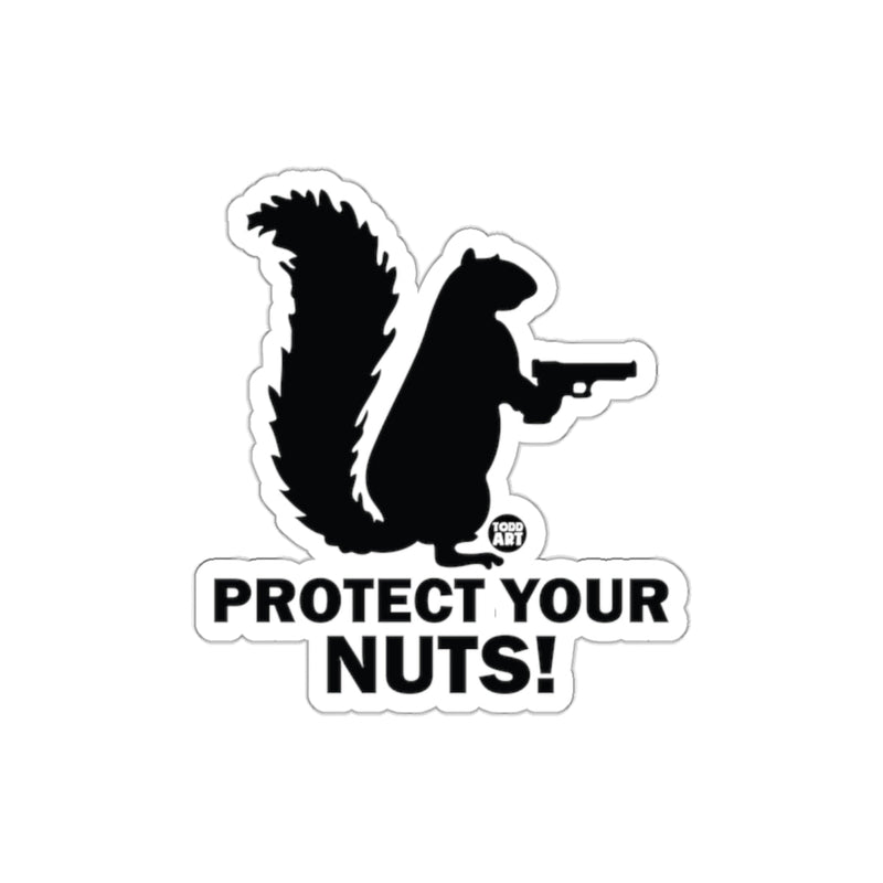 Load image into Gallery viewer, Protect Your Nuts Armed Squirrel Funny Image sticker
