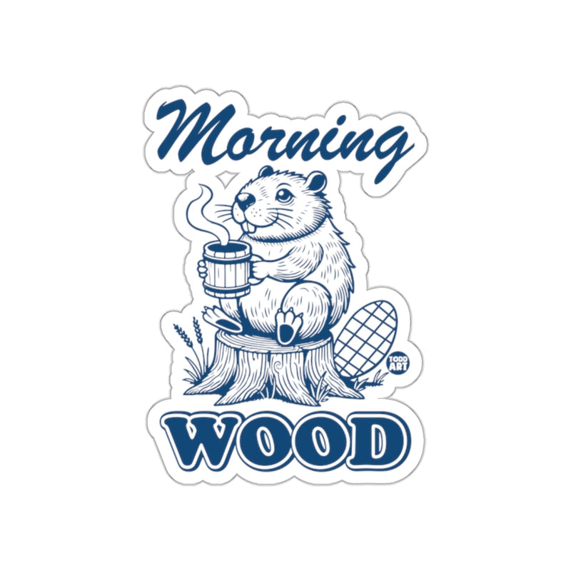 Load image into Gallery viewer, Morning Wood Beaver with Coffee Sticker Product
