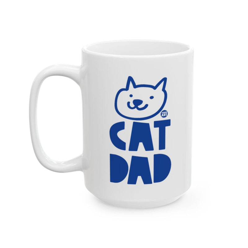 Load image into Gallery viewer, CAT DAD Funny Blue And White Design Mug
