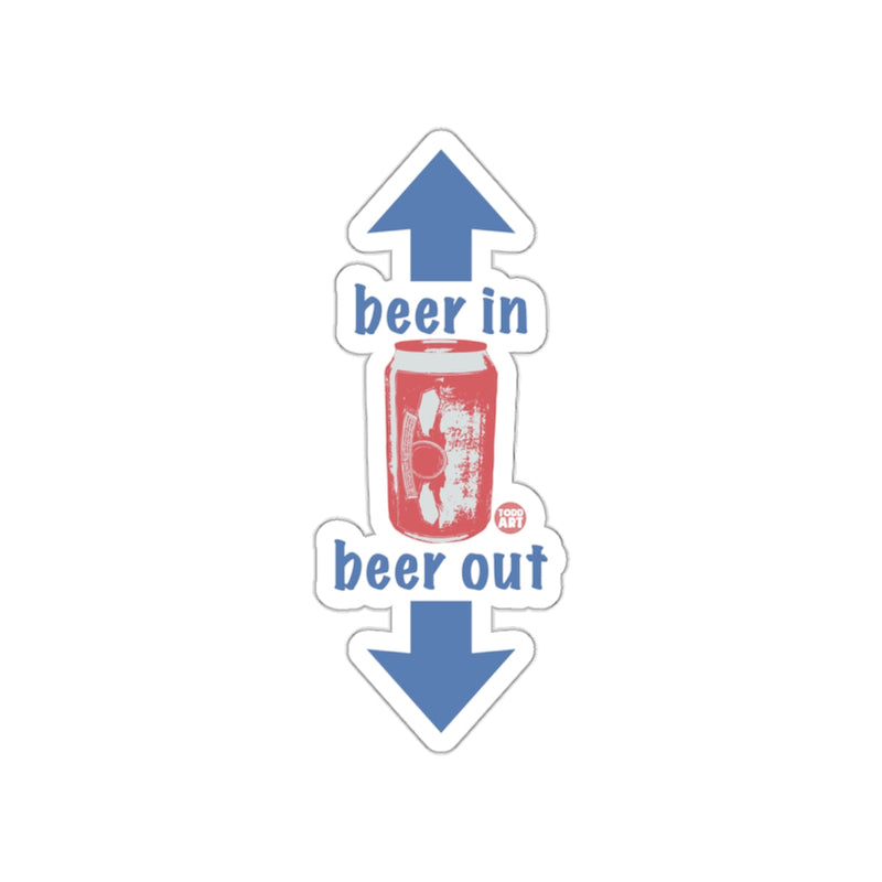 Load image into Gallery viewer, Beer In Beer Out Sticker with Up and Down Arrows

