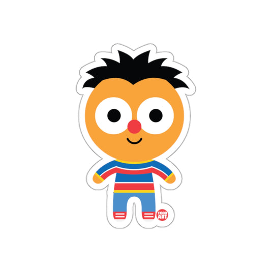Cute Todd Art Character Sticker with Colorful Stripes