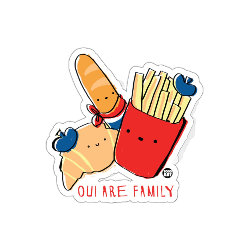 Load image into Gallery viewer, French Foods Oui Are Family Illustration Art sticker
