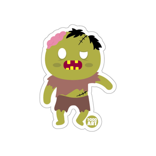 Cute Cartoon Zombie Sticker for Halloween Fun