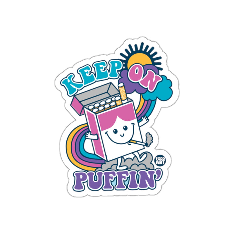 Load image into Gallery viewer, Keep on Puffin' Sticker with Cheerful Cartoon Design
