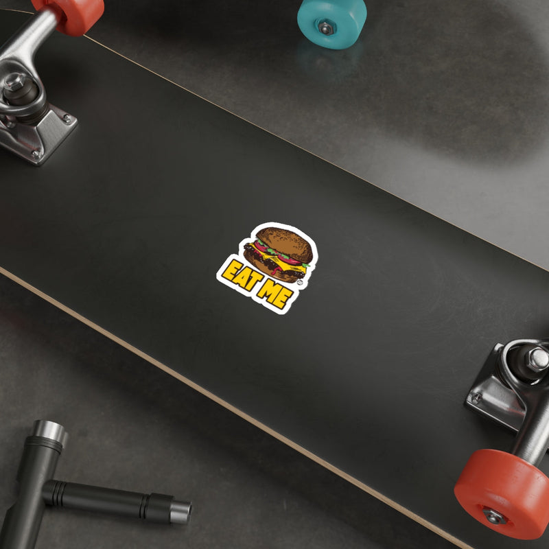 Load image into Gallery viewer, Eat Me Burger Sticker Custom Skateboard Accessory
