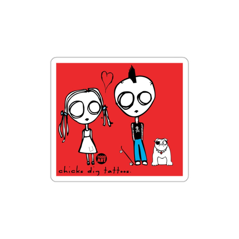 Load image into Gallery viewer, Chicks Dig Tattoos Anime Style Red Character Art Sticker
