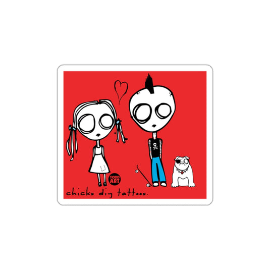 Chicks Dig Tattoos Anime Style Red Character Art Sticker