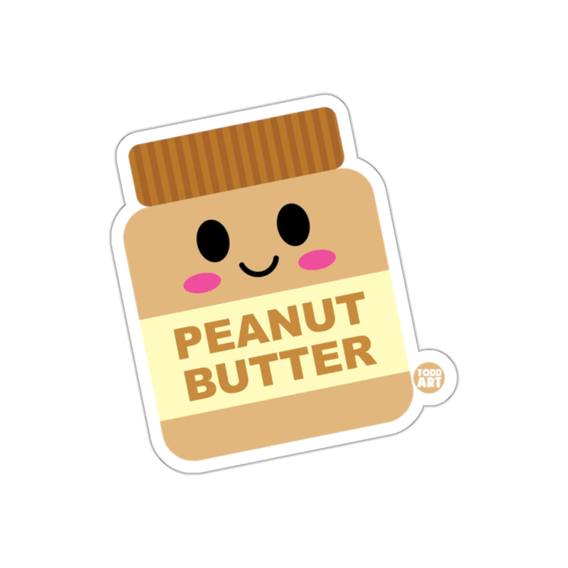 Load image into Gallery viewer, Cute Kawaii Peanut Butter Jar Sticker with Smile Design
