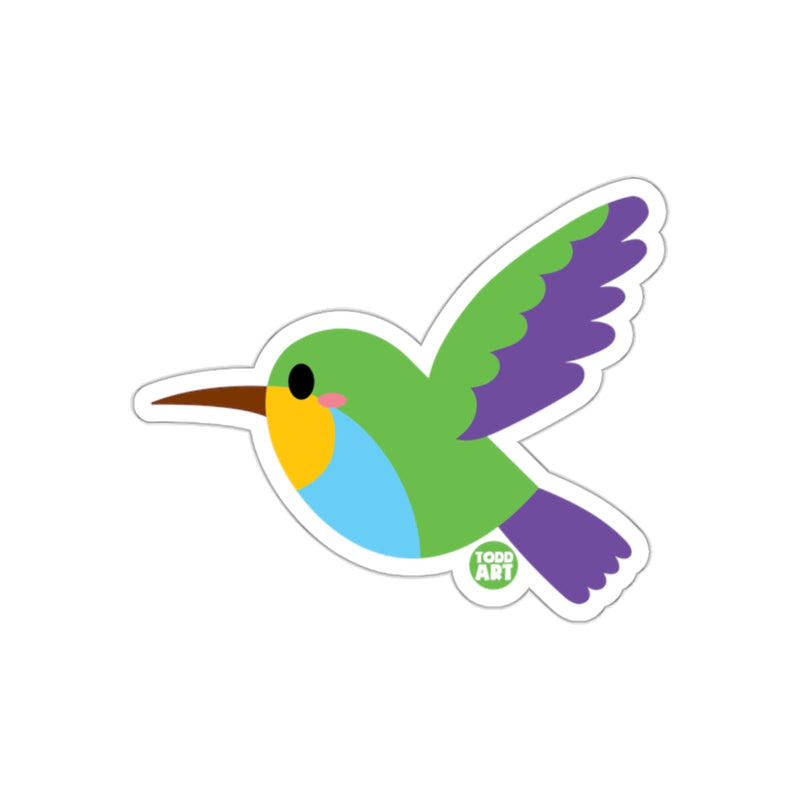 Load image into Gallery viewer, Colorful Hummingbird Illustration Todd Art Sticker
